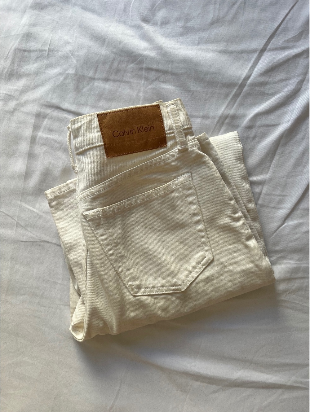 Calvin Klein White Straight Leg Jeans